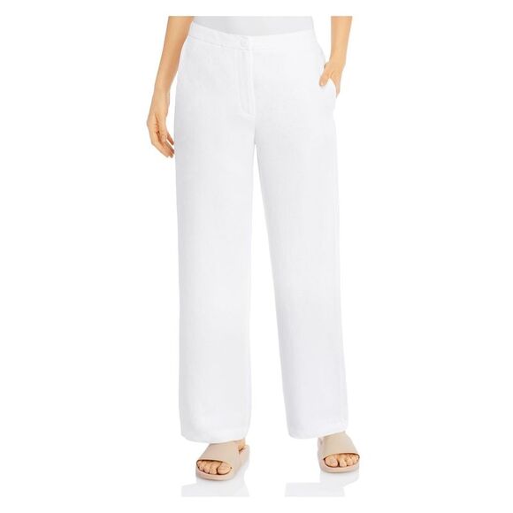 EILEEN FISHER Womens White Straight leg Pants M